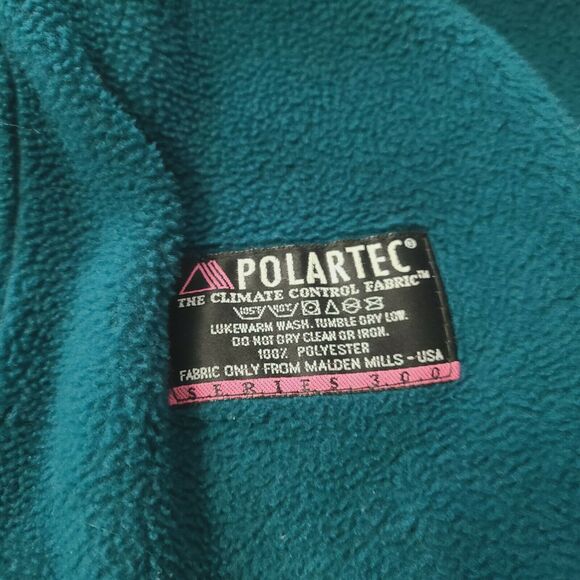 Vtg USA Cabelas Fleece Polartec Jacket Zippered Men's Size Large 90's Teal Green - Picture 4 of 9